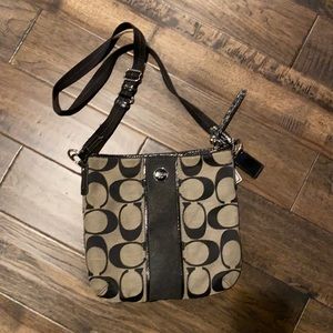 COACH 1941 signature gray and black canvas crossbody bag